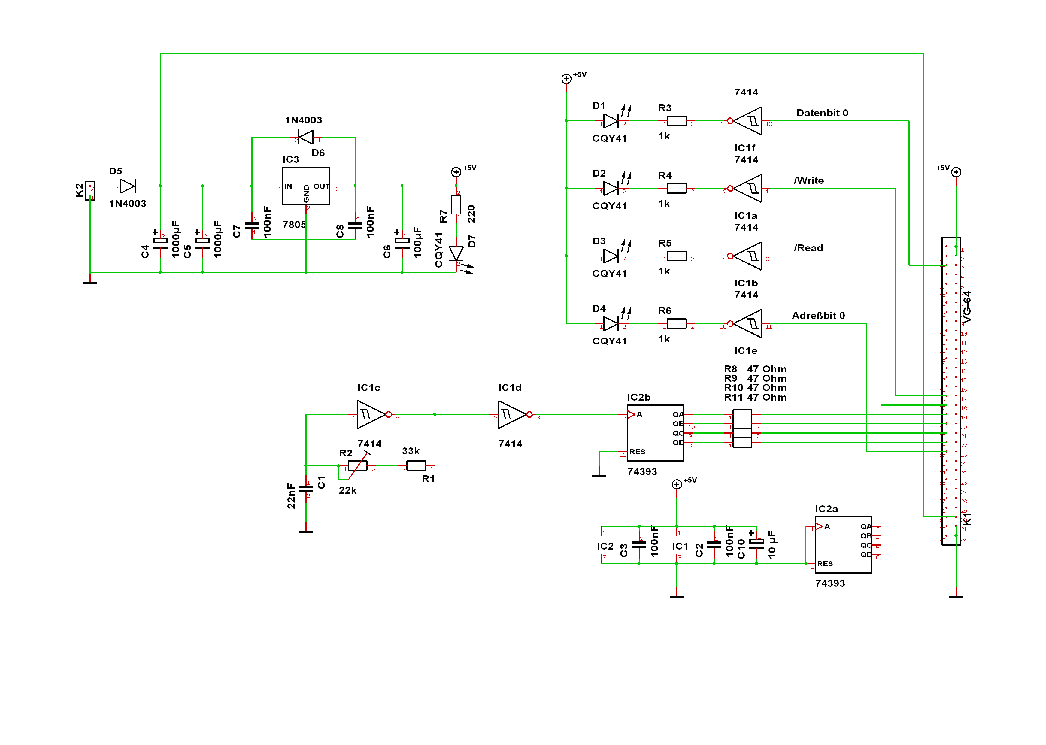 Schaltplan der Netzteilkarte