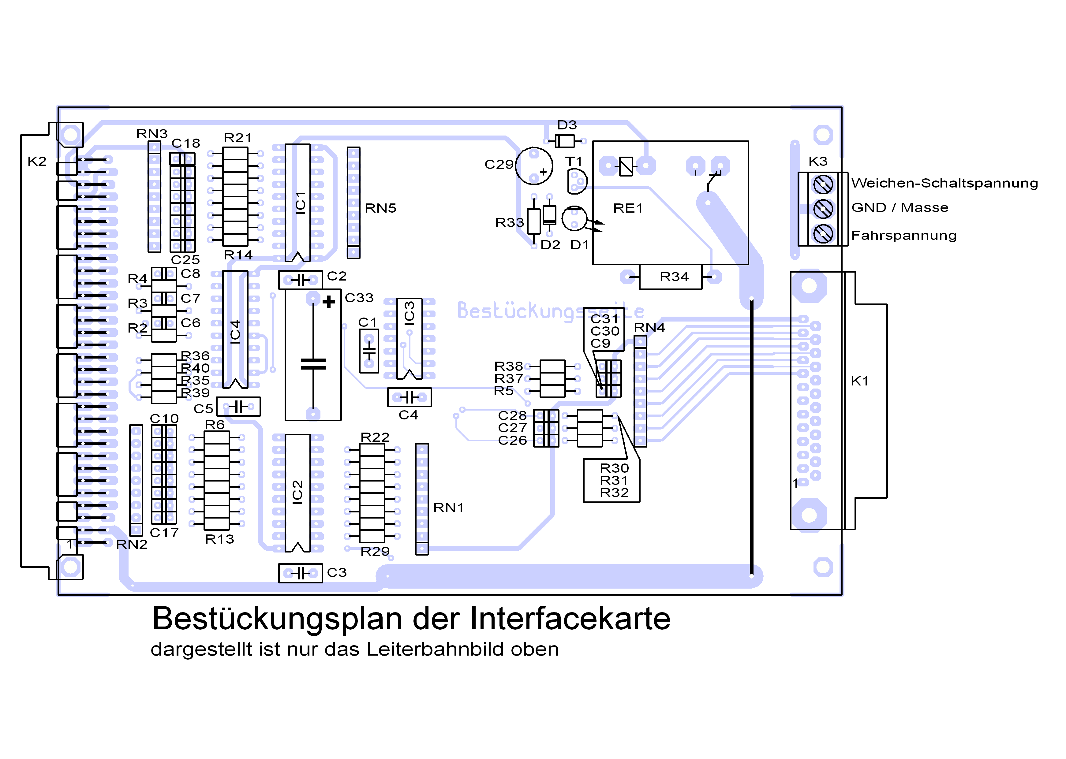 Best&uuml;ckungsplan zum Interface zur PIO-Karte