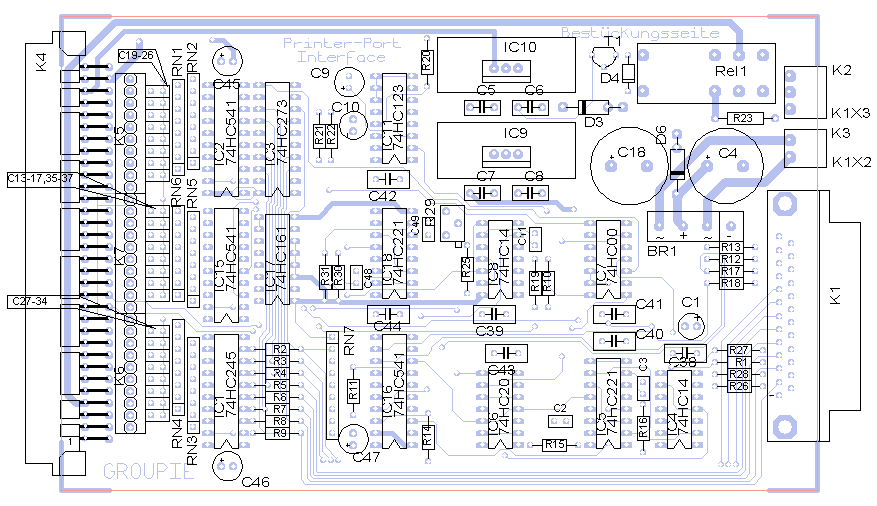 Best&uuml;ckungsplan zum Interface zum Printerport