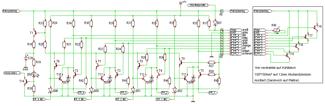 Schaltplan-Auszug Endstufe komplett