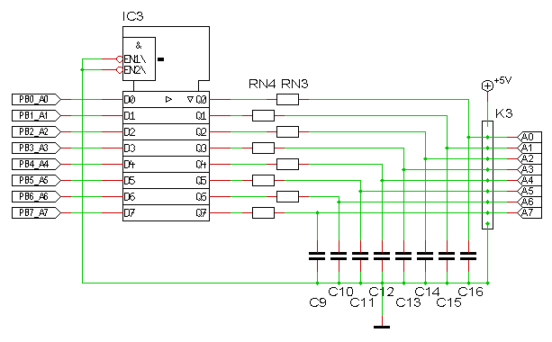 Schaltplan-Auszug für Adressen