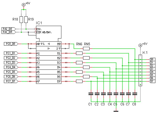 Schaltplan-Auszug für Adressen