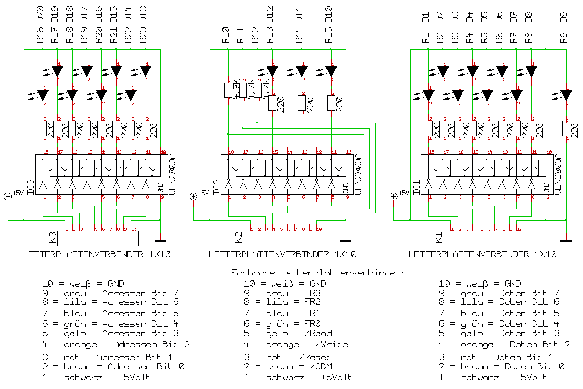 Schaltbild zum Testadapter f�r das serielle Interface